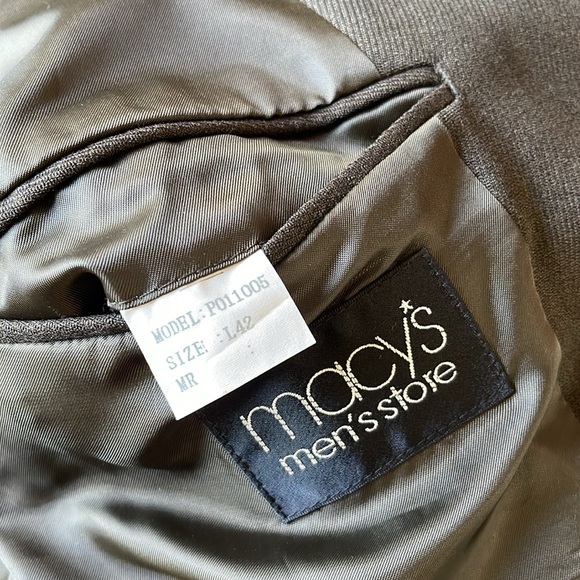 ALFANI Macy's Men's Store 2 Piece 100% Wool Suit 42L Dkbrown 3 Button - Picture 11 of 15